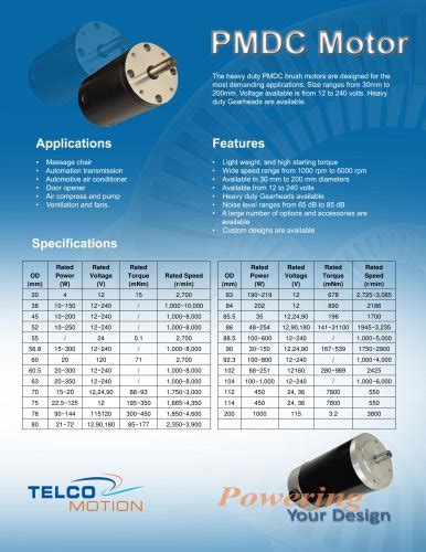 small dc motor catalogue